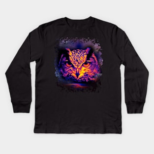 Cosmic Bright owl- animal guide Kids Long Sleeve T-Shirt